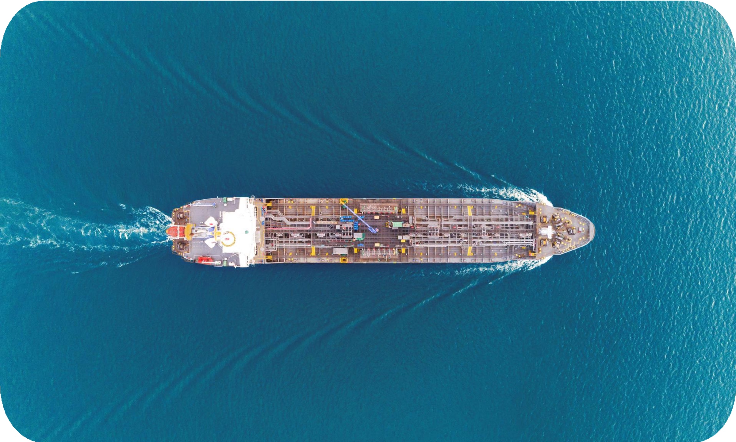 Tanker under way at sea