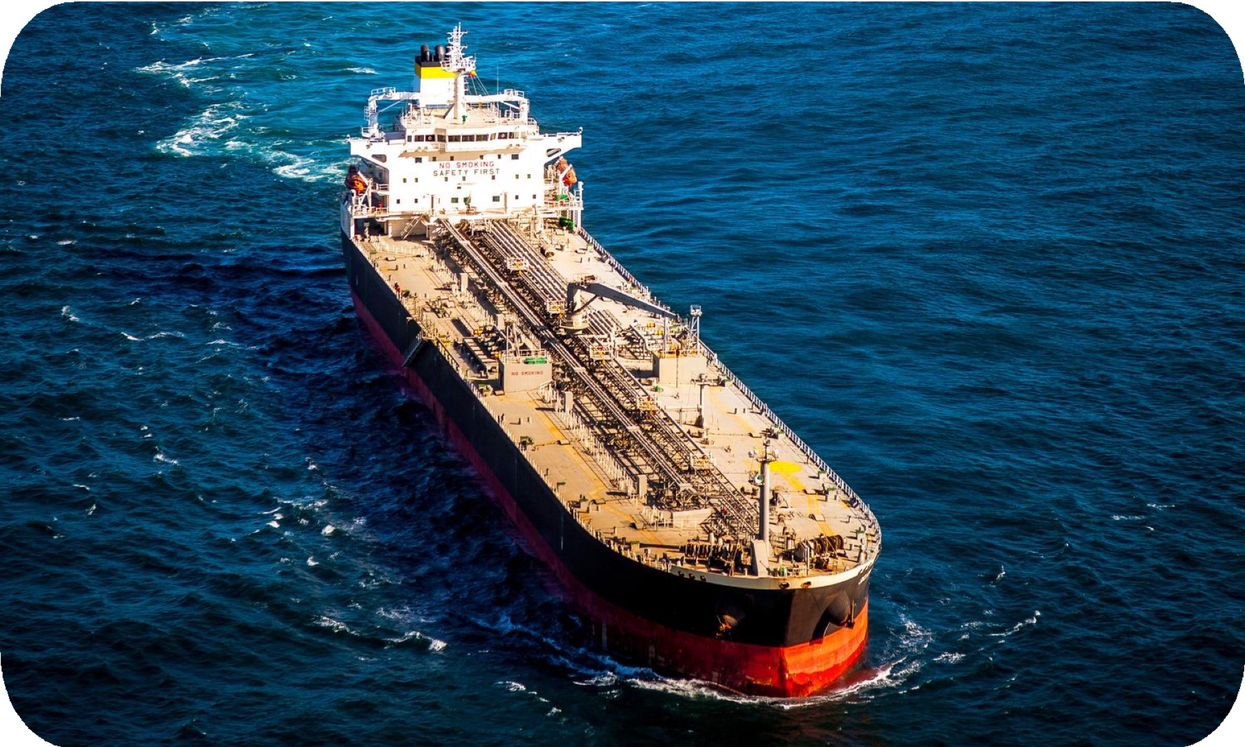 Tanker under way